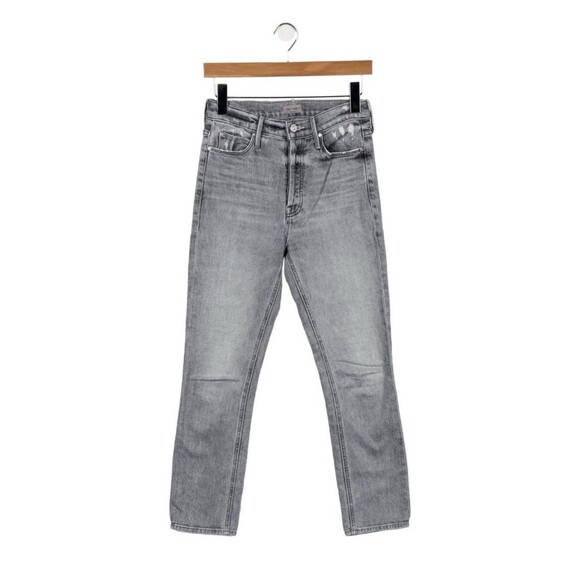 Mother The Button Fly Dazzler Ankle Shadows in The Grass Jeans in Grey Size 25 - Picture 1 of 2